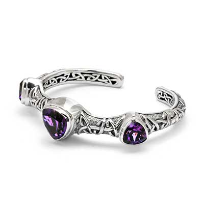 Gold & Silver bracelet, scale dragon chain round 6mm, spring lock with 18K gold hammer motif and white topaz pave stones