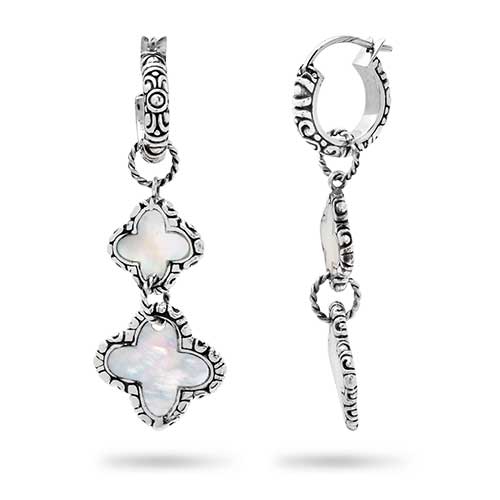 Wholesale Silver Earring - SE045-2-Mop