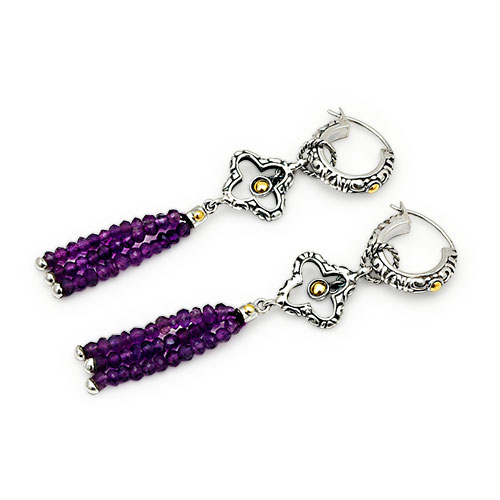 Gold & Silver bracelet, scale dragon chain round 6mm, spring lock with 18K gold hammer motif and white topaz pave stones