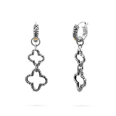 Gold & Silver bracelet, scale dragon chain round 6mm, spring lock with 18K gold hammer motif and white topaz pave stones