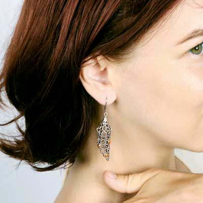 Gold & Silver bracelet, scale dragon chain round 6mm, spring lock with 18K gold hammer motif and white topaz pave stones