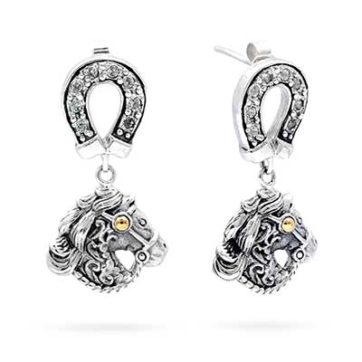 Gold & Silver bracelet, scale dragon chain round 6mm, spring lock with 18K gold hammer motif and white topaz pave stones