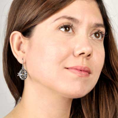 Gold & Silver bracelet, scale dragon chain round 6mm, spring lock with 18K gold hammer motif and white topaz pave stones