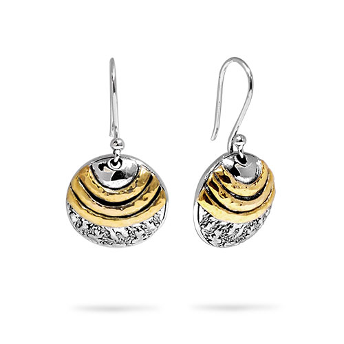 Gold & Silver bracelet, scale dragon chain round 6mm, spring lock with 18K gold hammer motif and white topaz pave stones