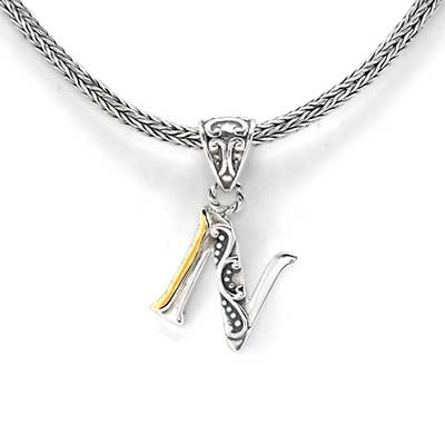 Gold & Silver bracelet, scale dragon chain round 6mm, spring lock with 18K gold hammer motif and white topaz pave stones