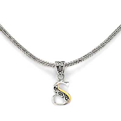 Gold & Silver bracelet, scale dragon chain round 6mm, spring lock with 18K gold hammer motif and white topaz pave stones