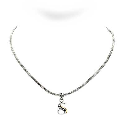 Gold & Silver bracelet, scale dragon chain round 6mm, spring lock with 18K gold hammer motif and white topaz pave stones