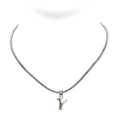 Gold & Silver bracelet, scale dragon chain round 6mm, spring lock with 18K gold hammer motif and white topaz pave stones