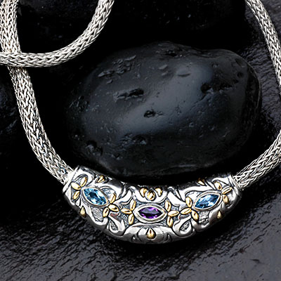 Wholesale Silver Necklace - SNG200BtAm