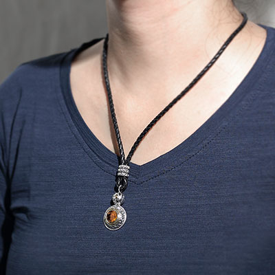 Gold & Silver bracelet, scale dragon chain round 6mm, spring lock with 18K gold hammer motif and white topaz pave stones