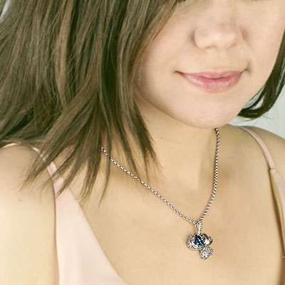 Gold & Silver bracelet, scale dragon chain round 6mm, spring lock with 18K gold hammer motif and white topaz pave stones