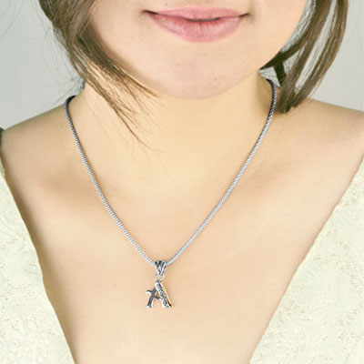 Gold & Silver pendant, alphabet collection, letter A