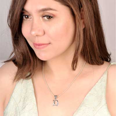 Gold & Silver pendant, alphabet collection, letter D