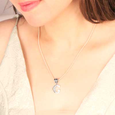 Gold & Silver pendant, alphabet collection, letter G