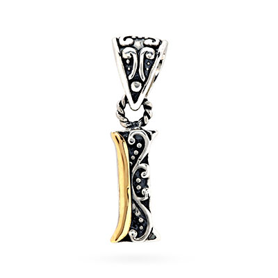 Gold & Silver pendant, alphabet collection, letter I