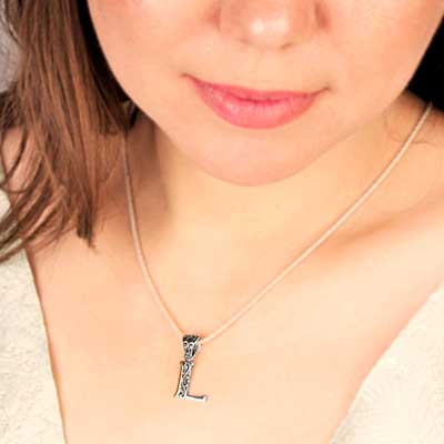 Gold & Silver pendant, alphabet collection, letter L