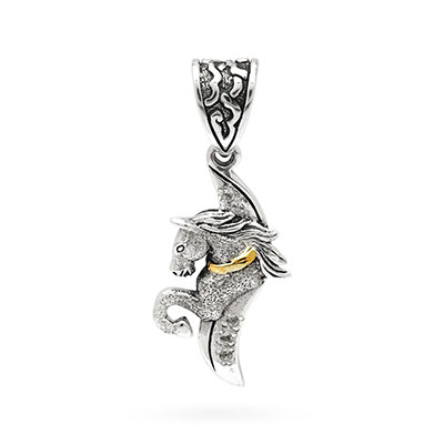 Gold & Silver bracelet, scale dragon chain round 6mm, spring lock with 18K gold hammer motif and white topaz pave stones