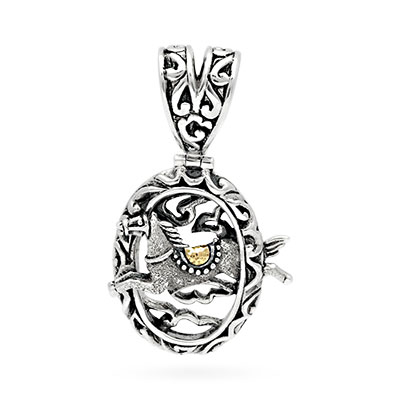 Gold & Silver bracelet, scale dragon chain round 6mm, spring lock with 18K gold hammer motif and white topaz pave stones