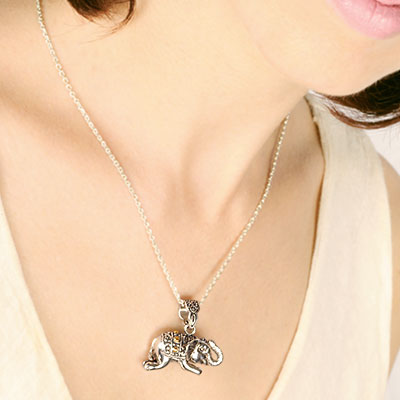 Gold & Silver bracelet, scale dragon chain round 6mm, spring lock with 18K gold hammer motif and white topaz pave stones