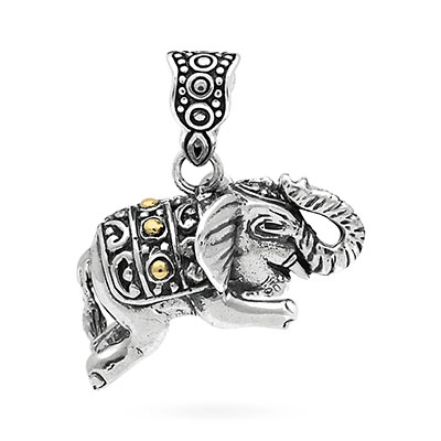 Gold & Silver bracelet, scale dragon chain round 6mm, spring lock with 18K gold hammer motif and white topaz pave stones