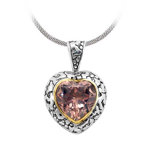 Gold & Silver bracelet, scale dragon chain round 6mm, spring lock with 18K gold hammer motif and white topaz pave stones