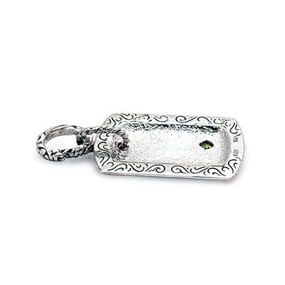 Gold & Silver bracelet, scale dragon chain round 6mm, spring lock with 18K gold hammer motif and white topaz pave stones