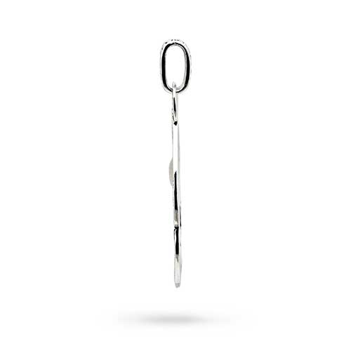 Gold & Silver bracelet, scale dragon chain round 6mm, spring lock with 18K gold hammer motif and white topaz pave stones