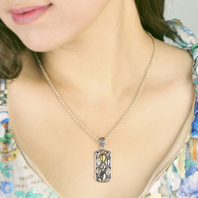 Gold & Silver bracelet, scale dragon chain round 6mm, spring lock with 18K gold hammer motif and white topaz pave stones