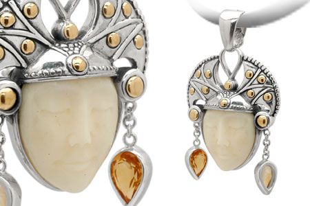 Wholesale Silver Pendant - SPG490-7M-Ct