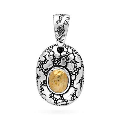 Gold & Silver bracelet, scale dragon chain round 6mm, spring lock with 18K gold hammer motif and white topaz pave stones