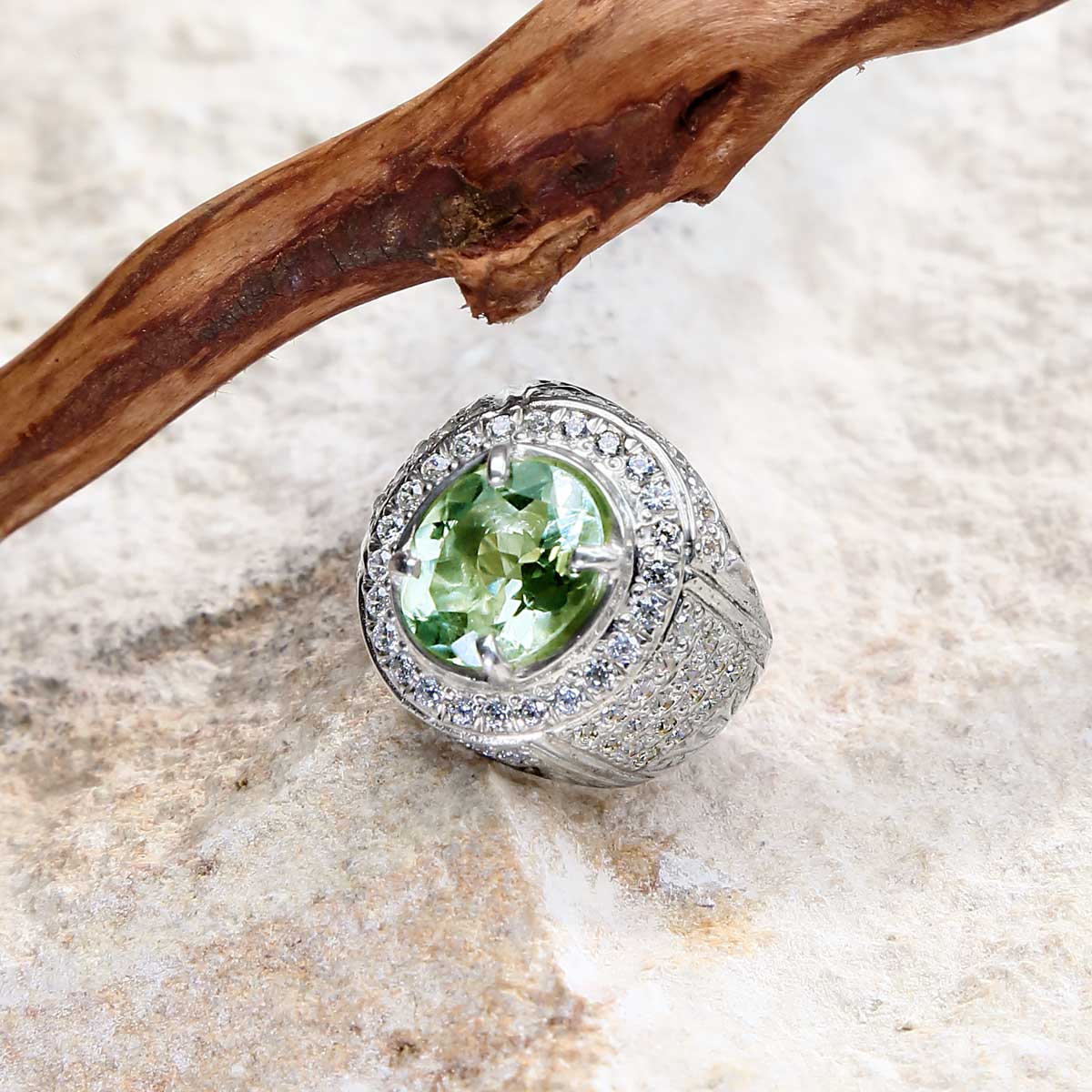Wholesale Silver Ring - SR080-2GamCz