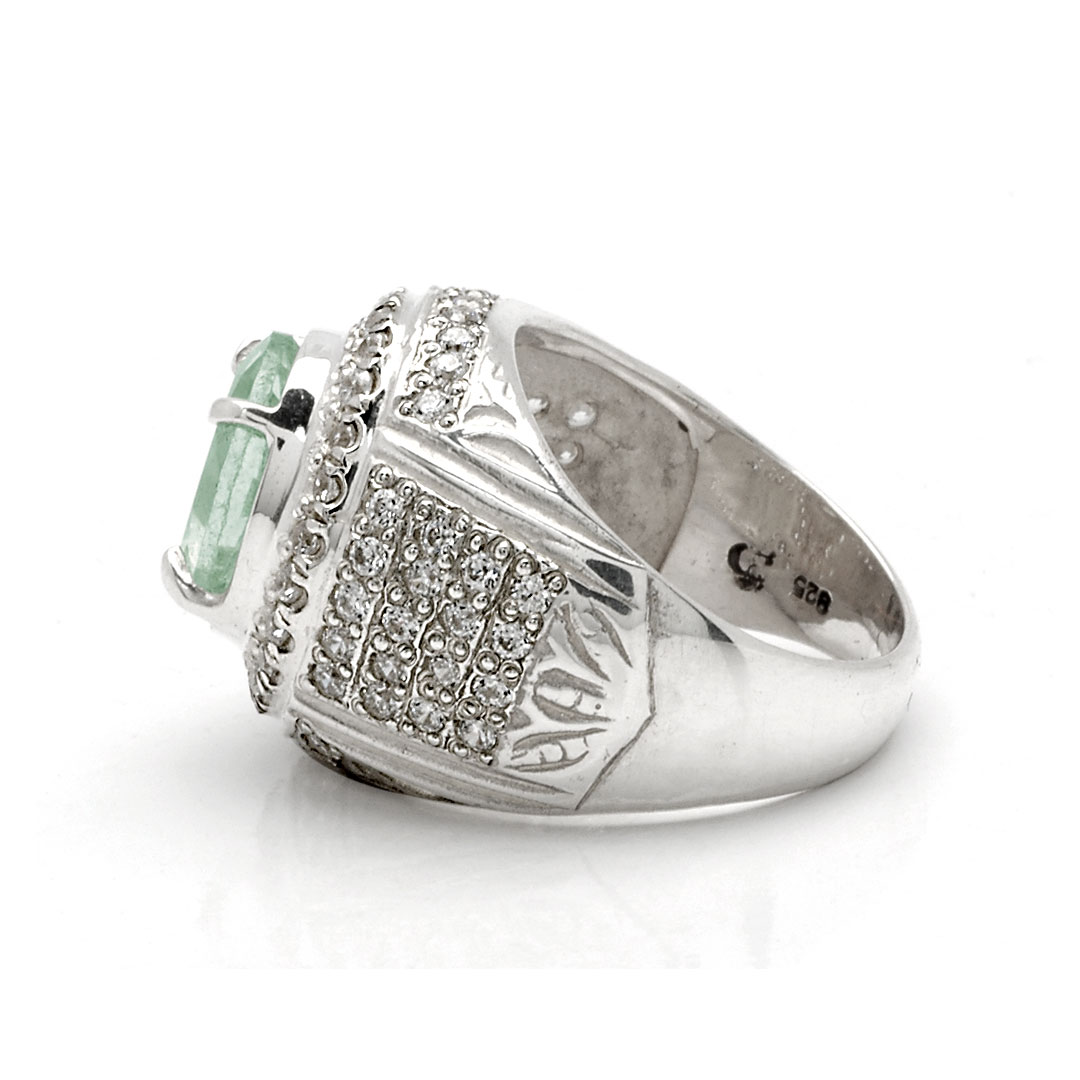 Wholesale Silver Ring - SR080-2GamCz