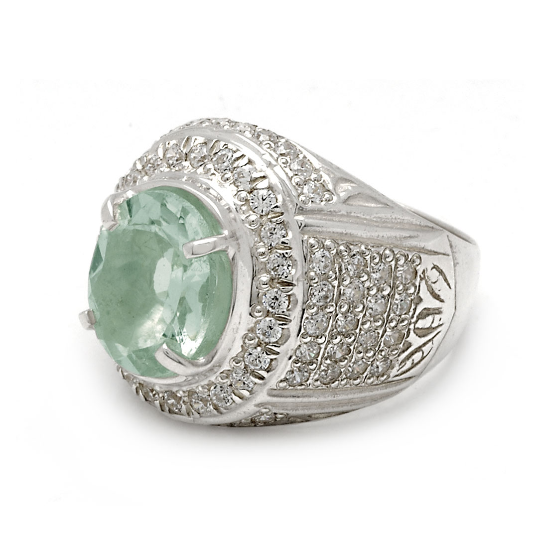 Wholesale Silver Ring - SR080-2GamCz