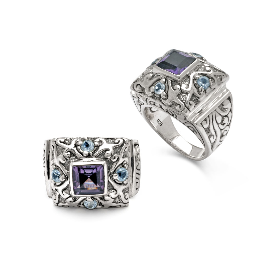 Wholesale Silver Ring - SR572AmBt
