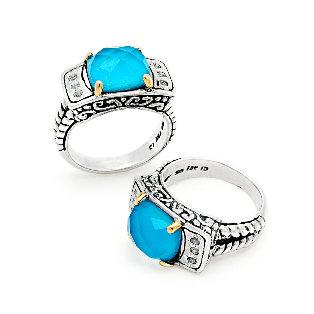 Wholesale Silver Ring - SRG258TqCrWt
