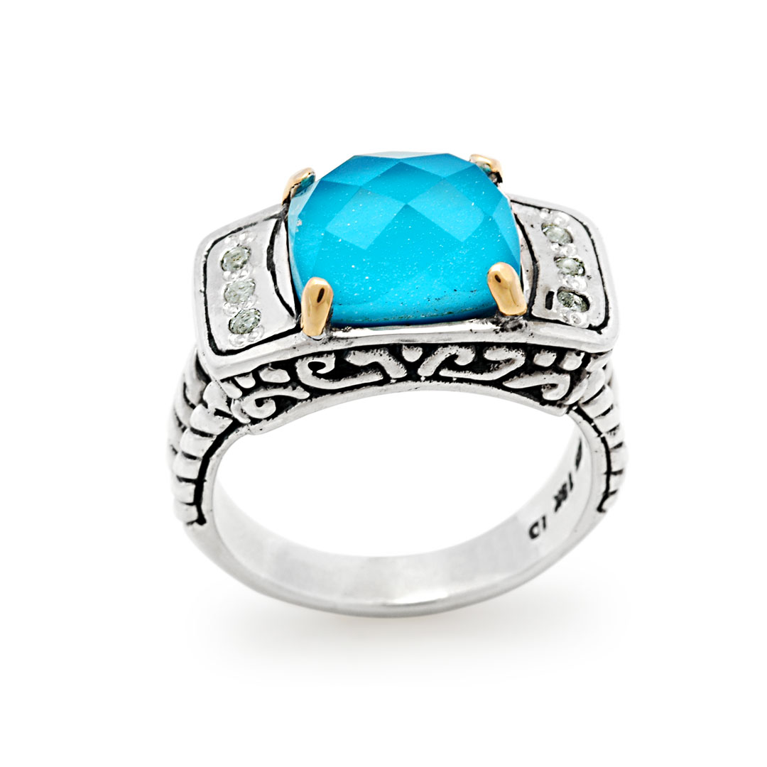 Wholesale Silver Ring - SRG258TqCrWt