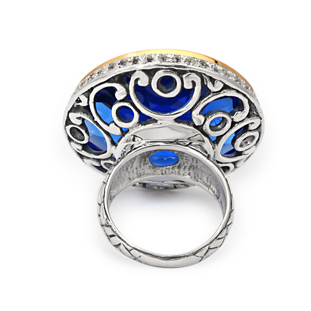 Wholesale Silver Ring - SRG825-OBlueWt